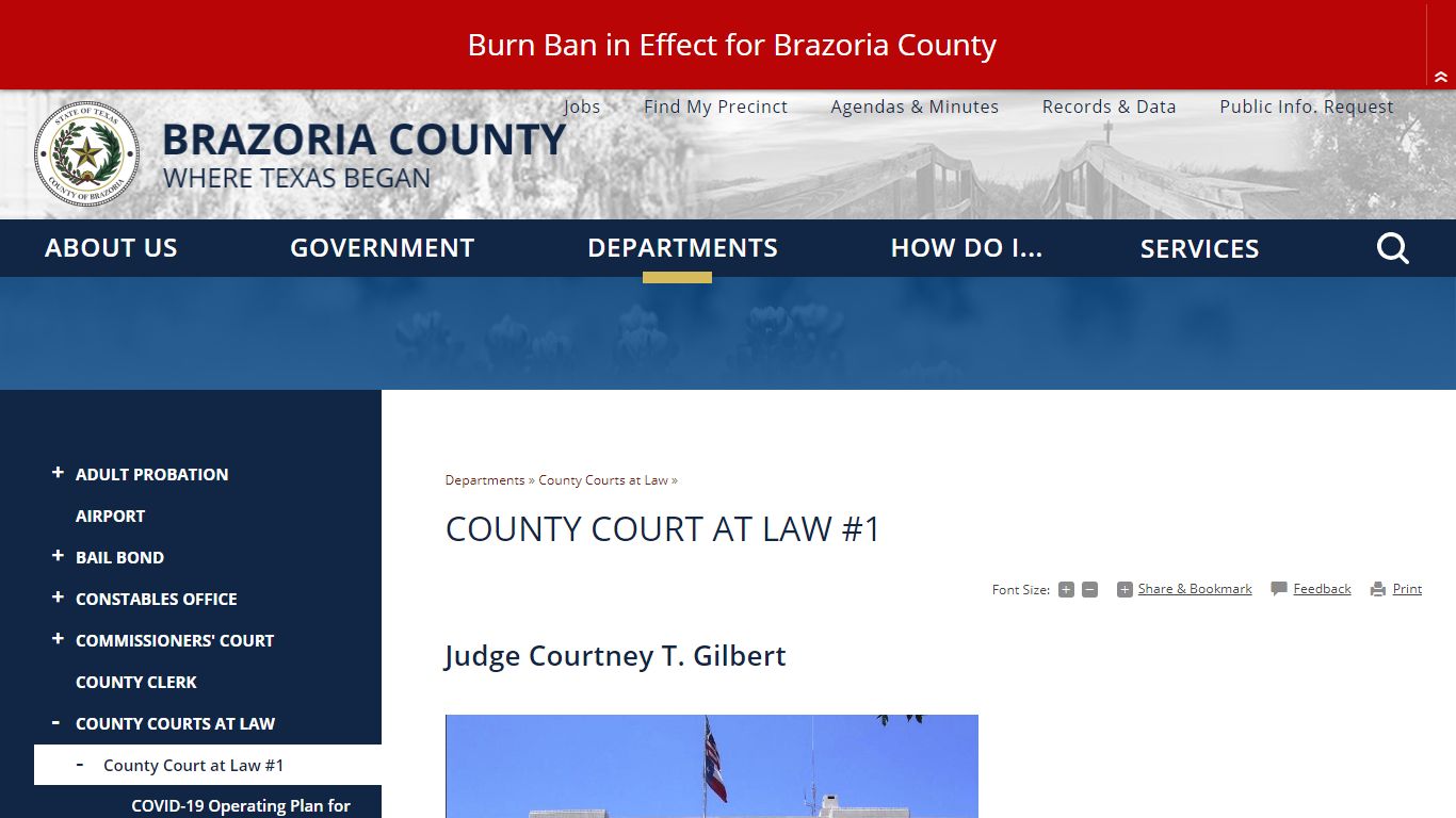 County Court at Law #1 | Brazoria County, TX